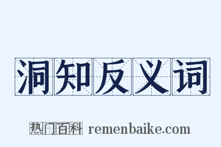 洞知反义词是什么意思的图片